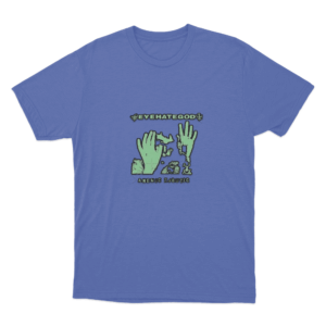 Green Handprint T Shirt Blue