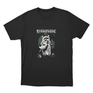 Raccoon Sketch T Shirt Black