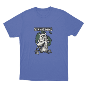 Raccoon Sketch T Shirt Blue