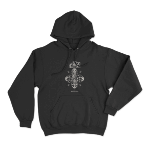 Skull Crest Hoodie Black